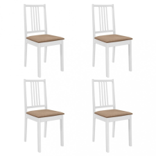 vidaXL 4 db fehér tömör fa étkezőszék párnával bútor