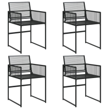 vidaXL 4 db fekete polyrattan kerti szék kerti bútor