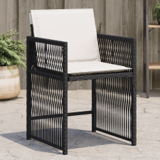 vidaXL 4 db fekete polyrattan kerti szék párnával kerti bútor