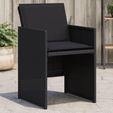 vidaXL 4 db fekete polyrattan kerti szék párnával kerti bútor