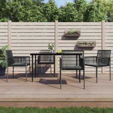 vidaXL 4 db fekete polyrattan kerti szék párnával 54x60,5x83,5 cm (3187091) kerti bútor