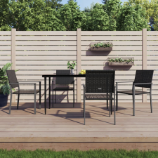 vidaXL 4 db fekete polyrattan kerti szék párnával 54x62,5x89 cm kerti bútor