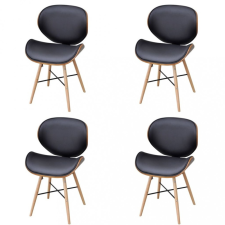 vidaXL 4 db hajlított fa és műbőr étkezőszék bútor