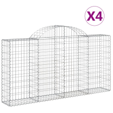vidaXL 4 db íves horganyzott vas gabion kosár 200x30x100/120 cm (3146112) kerti tárolás
