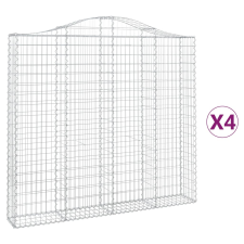 vidaXL 4 db íves horganyzott vas gabion kosár 200x30x180/200 cm (3145516) kerti tárolás
