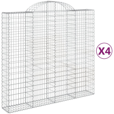 vidaXL 4 db íves horganyzott vas gabion kosár 200x50x180/200 cm (3146406) kerti tárolás