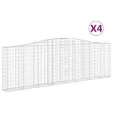 vidaXL 4 db íves horganyzott vas gabion kosár 400x30x120/140 cm (3145841) kerti tárolás