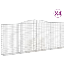 vidaXL 4 db íves horganyzott vas gabion kosár 400x30x160/180 cm (3146907) kerti tárolás
