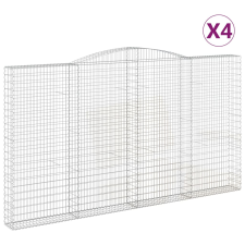 vidaXL 4 db íves horganyzott vas gabion kosár 400x30x220/240 cm (3146946) kerti tárolás