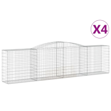 vidaXL 4 db íves horganyzott vas gabion kosár 400x50x100/120 cm (3146998) kerti tárolás
