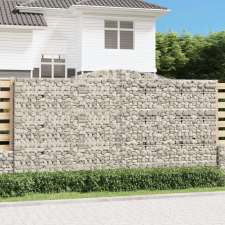 vidaXL 4 db íves horganyzott vas gabion kosár 400x50x200/220 cm kerti tárolás