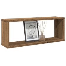vidaXL 4 db kézműves tölgy színű szerelt fa fali kockapolc 60x15x23 cm bútor
