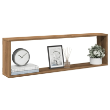 vidaXL 4 db kézműves tölgyszínű szerelt fa fali kockapolc 100x15x30 cm bútor