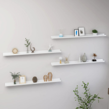 vidaXL 4 db magasfényű fehér fali polc 100 x 9 x 3 cm bútor