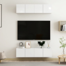 vidaXL 4 db magasfényű fehér forgácslap TV-szekrény 60 x 30 x 30 cm bútor