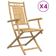 vidaXL 4 db összecsukható bambusz kerti szék 53 x 66 x 99 cm kerti bútor