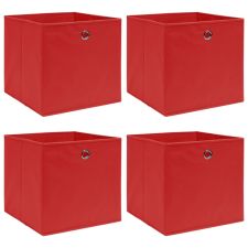vidaXL 4 db piros szövet tárolódoboz 32 x 32 x 32 cm bútor
