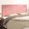 vidaXL 4 db rózsaszín bársony fejtámla 80 x 5 x 78/88 cm