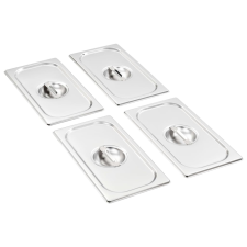 vidaXL 4 db rozsdamentes acél edényfedő GN 1/3 325 x 176 mm konyhai eszköz