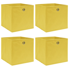 vidaXL 4 db sárga szövet tárolódoboz 32 x 32 x 32 cm bútor