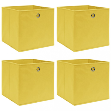 vidaXL 4 db sárga szövet tárolódoboz 32 x 32 x 32 cm bútor