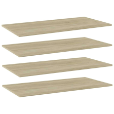 vidaXL 4 db sonoma-tölgy színű forgácslap könyvespolc lap 80x20x1,5 cm bútor