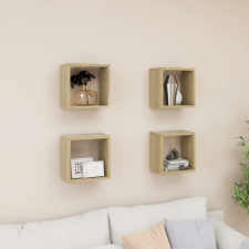 vidaXL 4 db sonoma-tölgyszínű forgácslap fali kockapolc 26x15x26 cm bútor