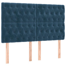 vidaXL 4 db sötétkék bársony fejtámla 72x7x78/88 cm (3116720) ágy és ágykellék
