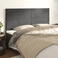 vidaXL 4 db sötétszürke bársony fejtámla 100x5x78/88 cm ágy és ágykellék
