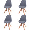 vidaXL 4 db szövet étkezőszék világosszürke