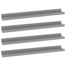 vidaXL 4 db szürke fali polc 60 x 9 x 3 cm (326675) bútor