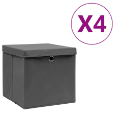 vidaXL 4 db szürke fedeles tárolódoboz 28 x 28 x 28 cm bútor