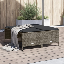 vidaXL 4 db szürke polyrattan kerti szék párnákkal kerti bútor