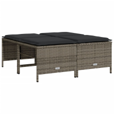 vidaXL 4 db szürke polyrattan kerti szék párnákkal kerti bútor