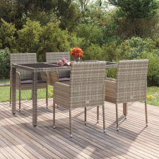vidaXL 4 db szürke polyrattan kerti szék párnával kerti bútor