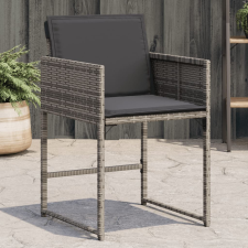 vidaXL 4 db szürke polyrattan kerti szék párnával kerti bútor