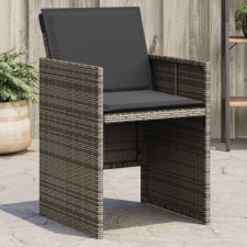 vidaXL 4 db szürke polyrattan kerti szék párnával kerti bútor