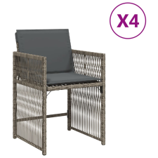 vidaXL 4 db szürke polyrattan kerti szék párnával (365036) kerti bútor
