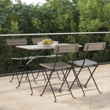 vidaXL 4 db szürke polyrattan összecsukható bisztrószék kerti bútor