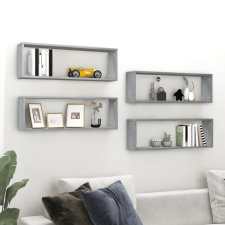 vidaXL 4 db szürke sonoma színű szerelt fa fali kockapolc 80x15x26,5cm bútor