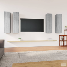 vidaXL 4 db szürke sonoma színű szerelt fa TV-szekrény 30,5x30x110 cm bútor