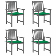 vidaXL 4 db szürke tömör akácfa kerti szék párnával kerti bútor