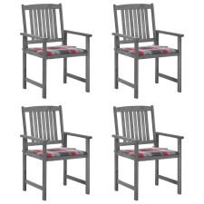vidaXL 4 db szürke tömör akácfa kerti szék párnával   (3061248) kerti bútor