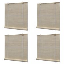 vidaXL 4 db természetes bambuszroló 120 x 160 cm lakástextília
