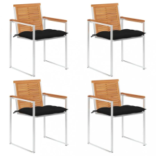 vidaXL 4 db tömör akácfa kerti szék párnákkal kerti bútor