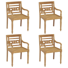 vidaXL 4 db tömör tíkfa batavia szék kerti bútor