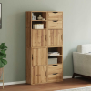 vidaXL 4 db tömörfa fenyőfa oldalsó szekrény ODDA 40x24x79 cm