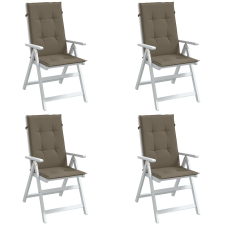 vidaXL 4 db tópszínű szövet magas háttámlájú székpárna 120x50x4 cm kerti bútor