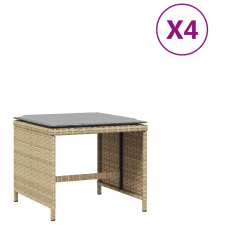 vidaXL 4 db vegyes bézs polyrattan kerti szék párnával 40x40x35 cm kerti bútor