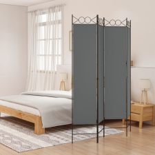 vidaXL 4 paneles antracitszürke szövet térelválasztó 160 x 200 cm bútor